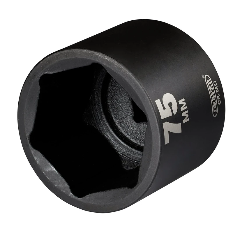 Draper HI-TORQ Deep Impact Socket, 1" Square Drive, 75mm - 08516-6-Point CR-MO Steel