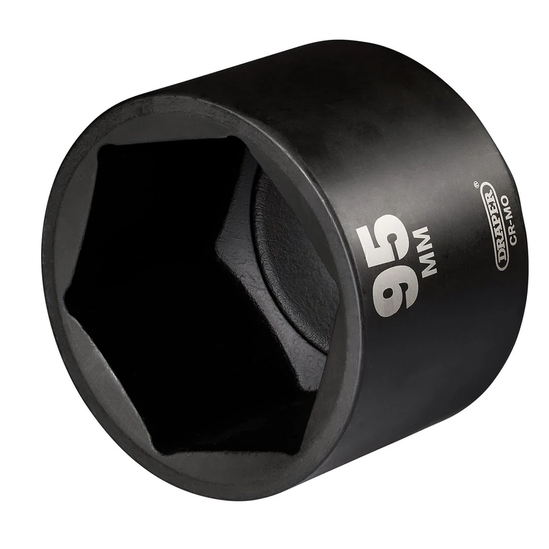 Draper HI-TORQ Deep Impact Socket, 1" Square Drive, 95mm - 08528-6-Point CR-MO Steel