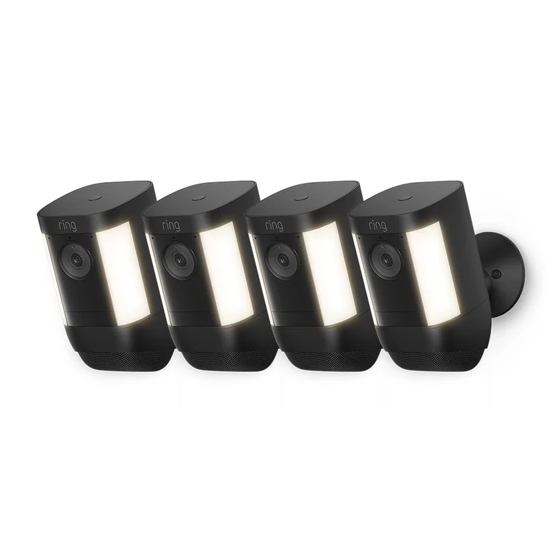 Ring Spotlight Cam Pro Wired by Amazon | Outdoor Security Camera 1080p HDR Video, 3D Motion Detection, Bird's-Eye View, LED Spotlights, alternative to CCTV | 30-day free trial of Ring Protect