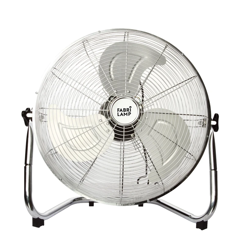ABRILA - Industrial DC LIBIS Fan | in Chrome Metal Colour with Three Blades | 3 Adjustable Speeds | 120W of Power | Ideal for All Types of Rooms