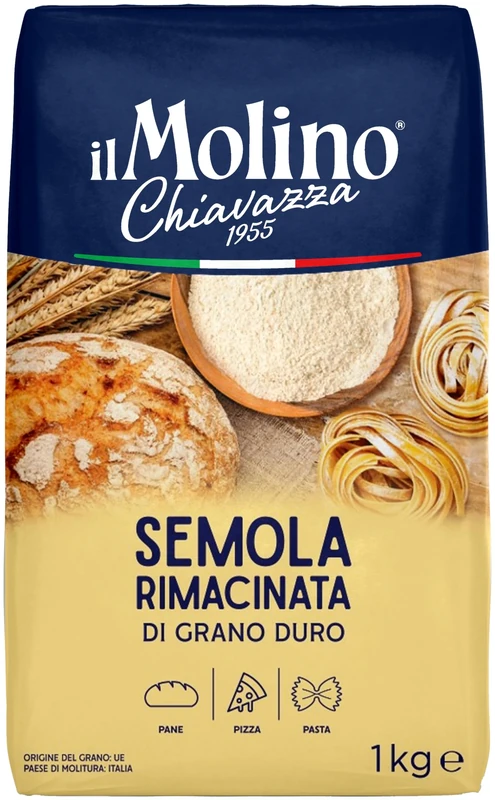 il Molino Chiavazza Semola Rimacinata 1kg | Premium Italian Semolina Flour for Pizza, Breads & Fresh Pasta