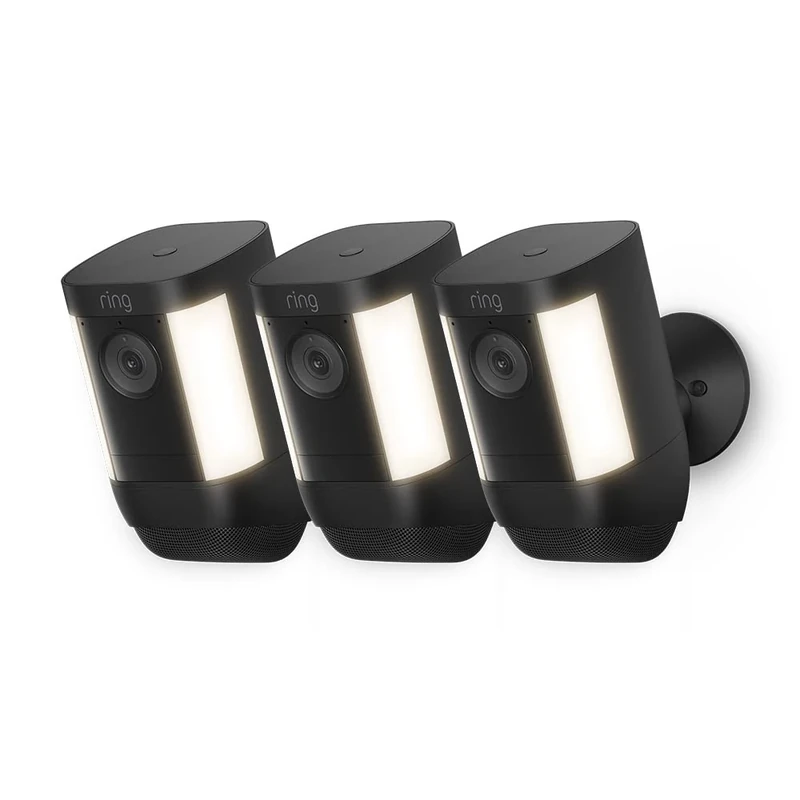 Ring Spotlight Cam Pro Wired by Amazon | Outdoor Security Camera 1080p HDR Video, 3D Motion Detection, Bird's-Eye View, LED Spotlights, alternative to CCTV | 30-day free trial of Ring Protect