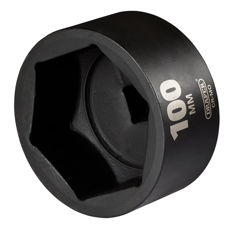 Draper HI-TORQ Impact Socket, 1" Square Drive, 100mm - 08510-6-Point CR-MO Steel