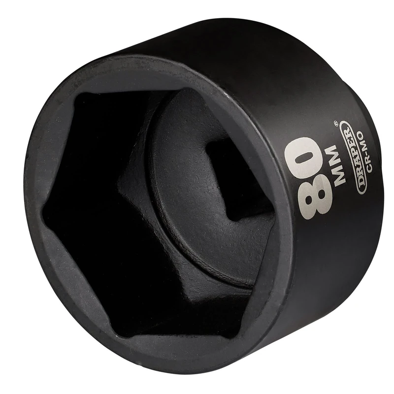 Draper HI-TORQ Impact Socket, 1" Square Drive, 80mm - 08505-6-Point CR-MO Steel