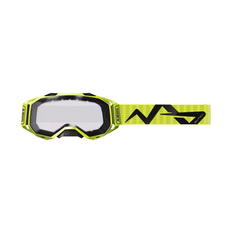 ABUS Buteo cycling goggles for mountain bikers - anti-fog goggles for protection and a clear view on trails - optimised for the HiDrop, AirDrop, CliffHanger and MoDrop MTB helmets - neon yellow