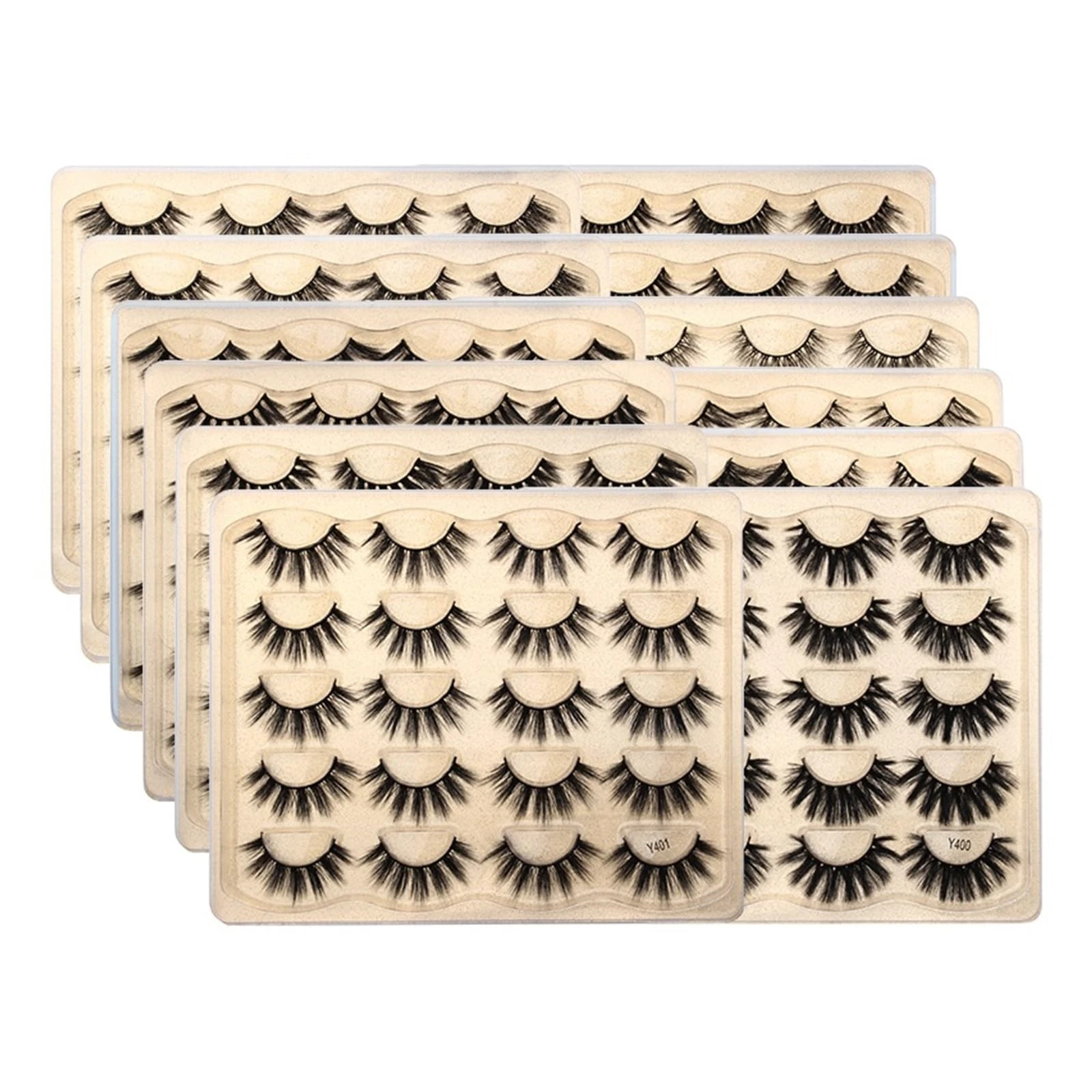 UAMOU 50/100/300pairs Natural Mink Eyelashes Faux 3d Mink lashes Strip Thick Dramatic False Eyelashes Extension Makeup Cils Cheerfully (Color : MIX STYLE, Size : 30 boxes)