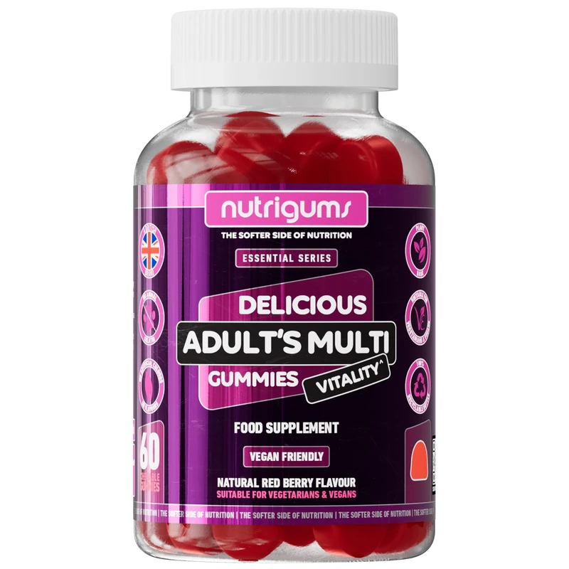 Nutrigums Adult Vitality Gummy - 11 Vitamins, Berry, 60 Vegan Gummies