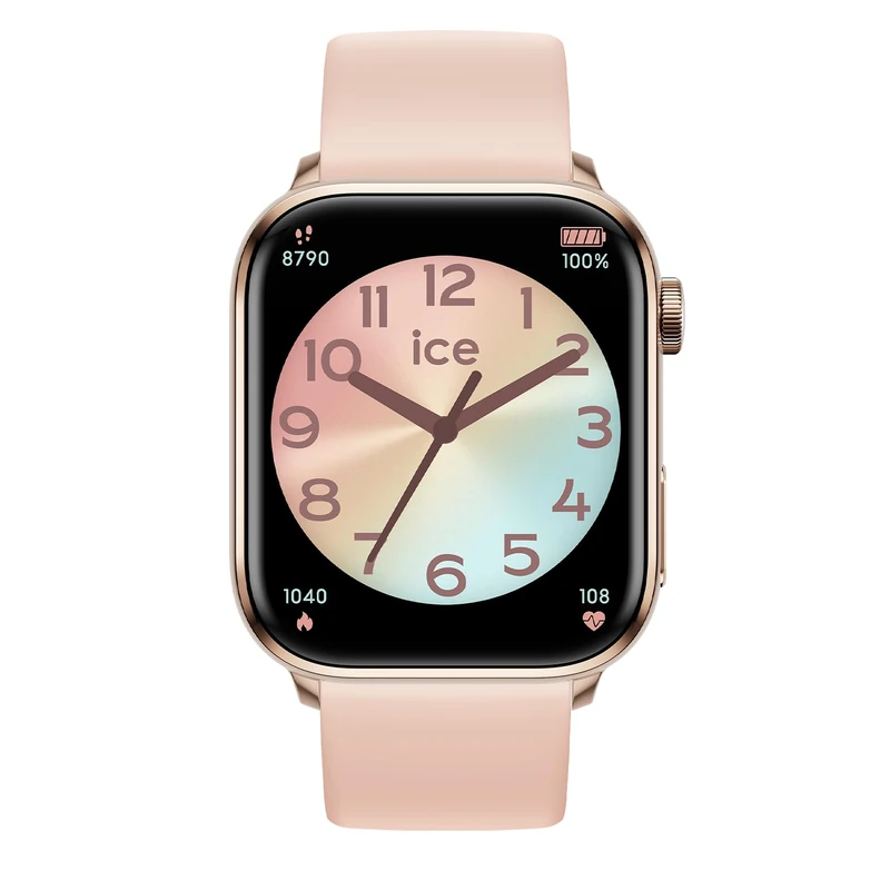 ICE-WATCH - ICE Smart 2.0 Rose-Gold Nude - Pink Connected Watch with Pink Silicone Strap for Women - 022538 (1,96 inch)