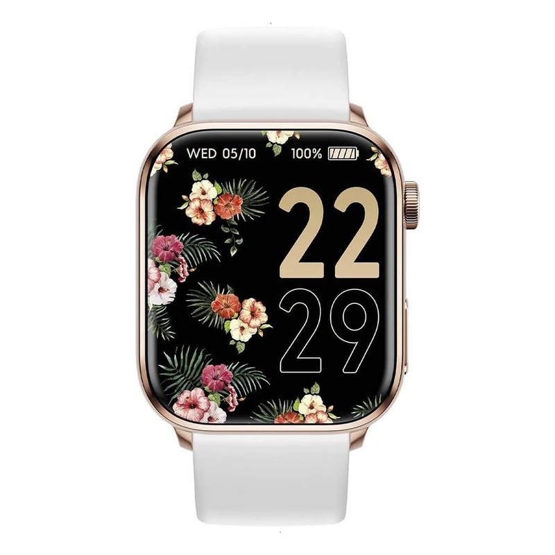 ICE-WATCH - ICE Smart 2.0 Rose-Gold White - Pink Connected Watch with White Silicone Strap for Women - 022537 (1,96 inch)