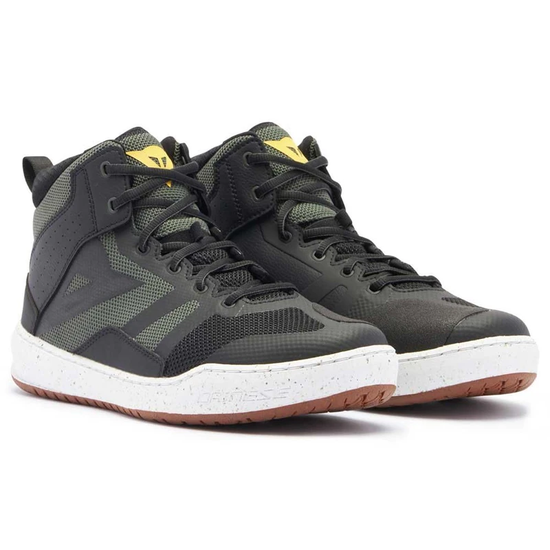 DAINESE - Suburb Air Shoes, Summer Motorcycle Shoe, Textile, Men, Black/White/Army Green, 40