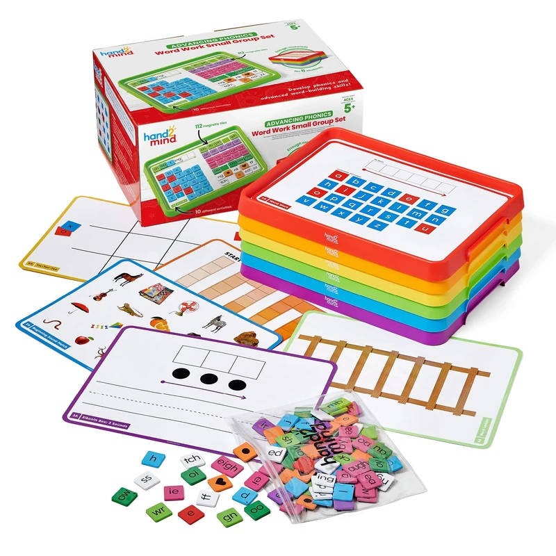 Learning Resources Advancing Phonics Word Work Small Group Set, Ages 5+, Magnetic Letter Tiles, Magnetic Letter Trays, Primary School Phonics Manipulatives, Phonemic Awareness, Classroom Essentials