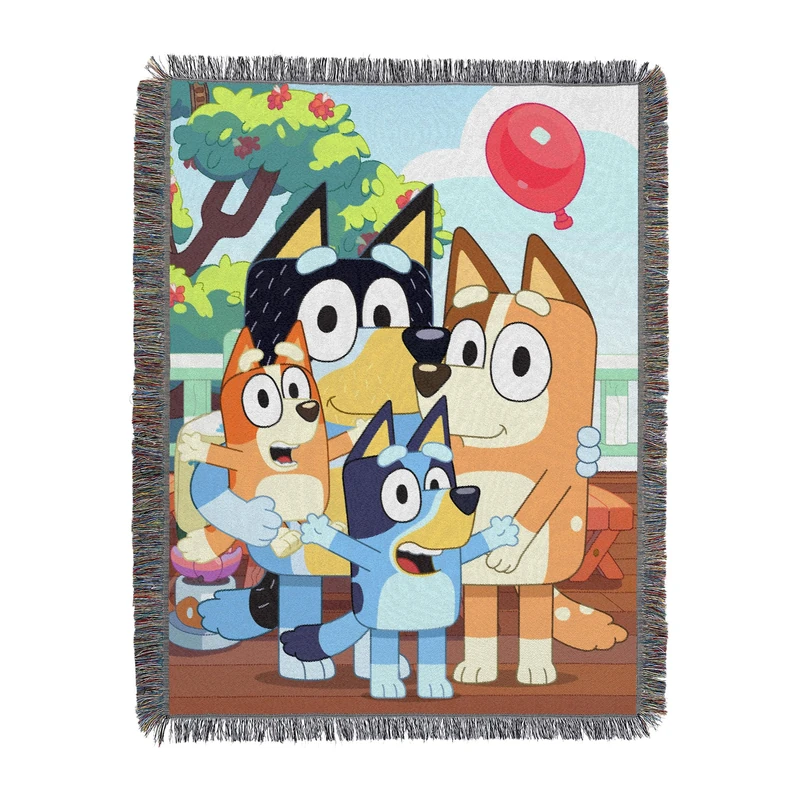 Northwest Bluey Woven Tapestry Throw Blanket, 48" x 60", Family Day