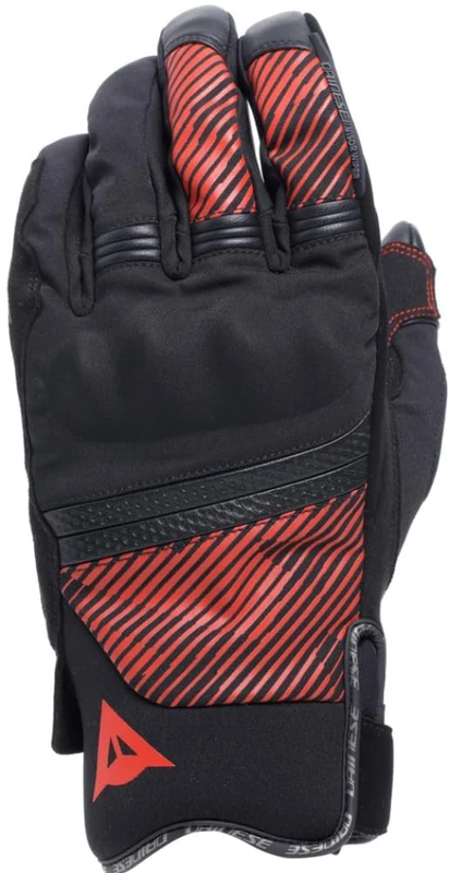 Dainese - Fulmine D-Dry® Gloves, Winter Motorcycle Gloves, Knuckle Protectors, Gloves with Thermal Padding, Touchscreen, Men, Black/Black/Red, S