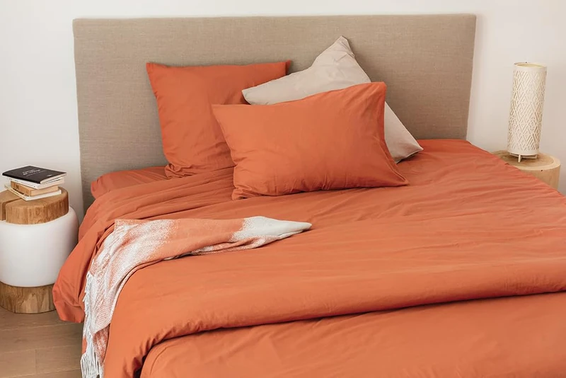 Cap Ferret Washed Cotton Duvet Cover, 220 cm x 240 cm, Ginger - Image 1