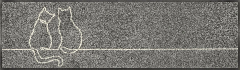 Wash+Dry Lovetails Door Mat, 35 x 120 cm, Washable for Indoor and Outdoor Use, Grey