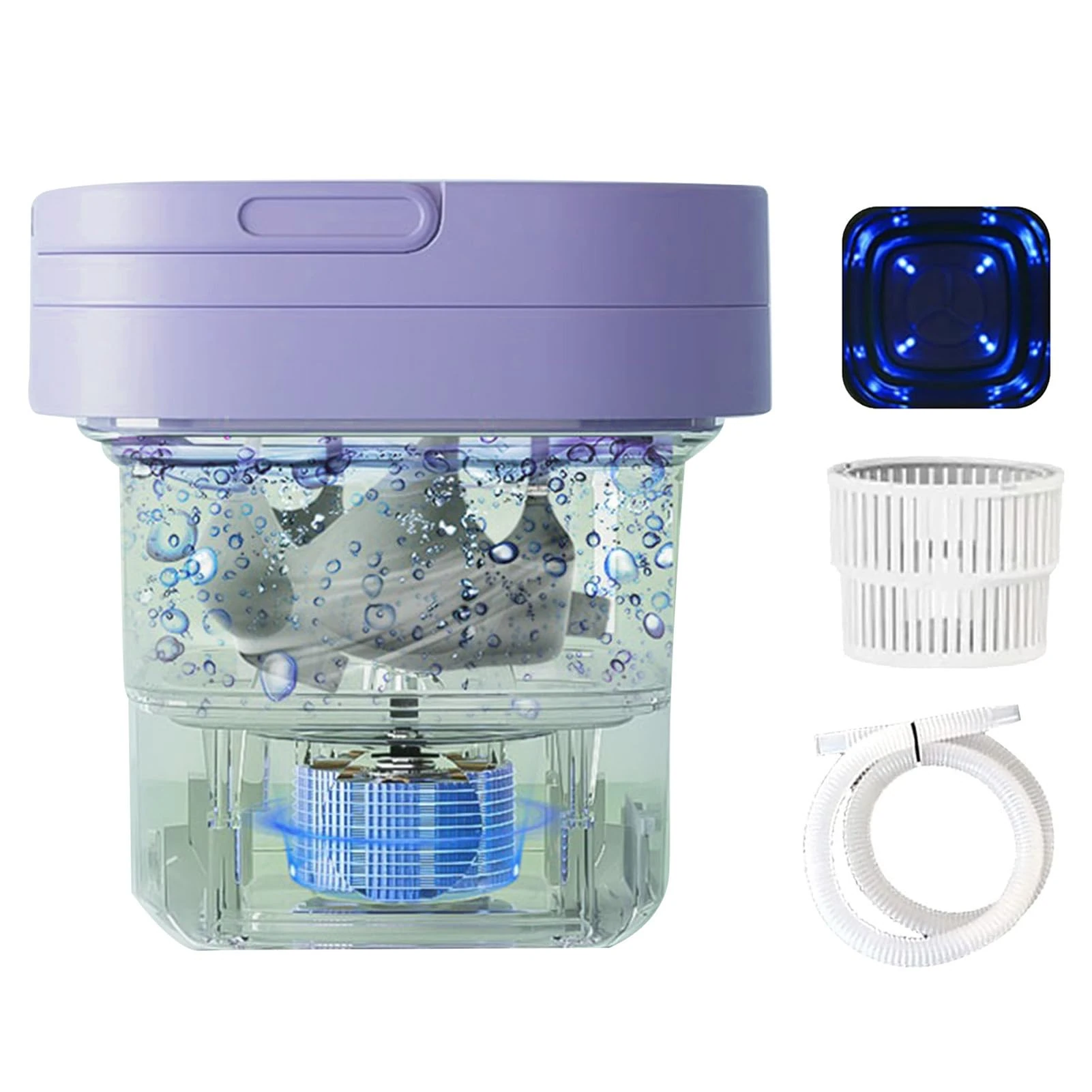 Meindin Washing Machine, Portable 8L Foldable Washing Machine, Washer And Spin Dryer, Intelligent Digital Display Screen, Small Washer For Socks Underwear Or Small Items, For Camping, RV, Travel