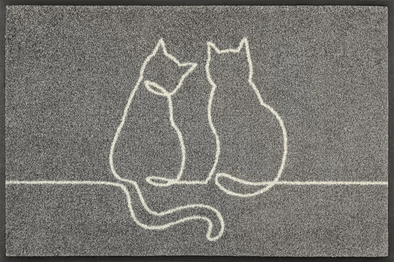 Wash+Dry Lovetails Door Mat, 50 x 75 cm, Washable for Indoor and Outdoor Use, Grey