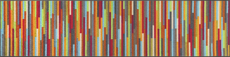 Wash+Dry Mikado Stripes Doormat, 60 x 240 cm, Washable, Interior, Colourful