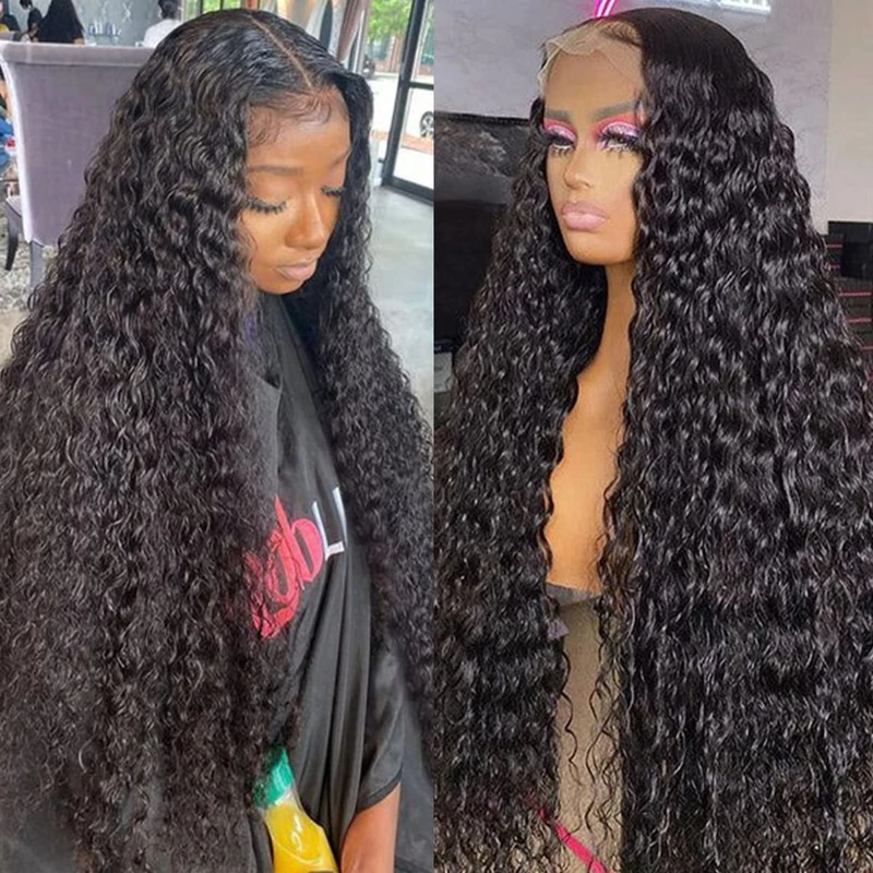 Lemoda 13x6 Full Lace Frontal Virgin Human Hair Wigs 210% Water Wave 13x6 HD Full Lace Frontal Wigs 26Inch Deep Wave Human Hair Wig Wet and Wavy Wig Pre Plucked With Natural Hairline