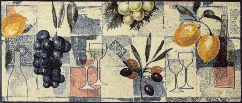 Wash+Dry Gusto Mediterraneo Doormat, 60 x 140 cm, Washable for Indoor and Outdoor Use, Colourful - Image 1