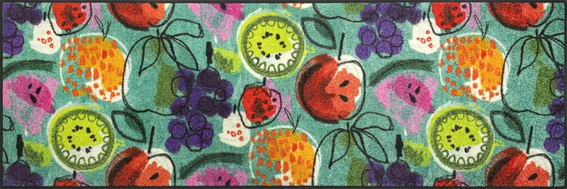 Wash+Dry Fruit Fiesta Door Mat, 60 x 180 cm, Washable, Interior, Colourful - Image 1