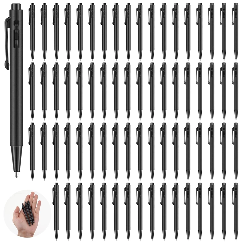 DIMEGON 72 Pcs 4'' Mini Pens Bulk, Small Retractable Ballpoint Pens, 0.7 mm Fine Point Pens with Clip, Tiny Ink Black Pens, Smooth Writing Rollerball Pens for Pocket Notebook Office