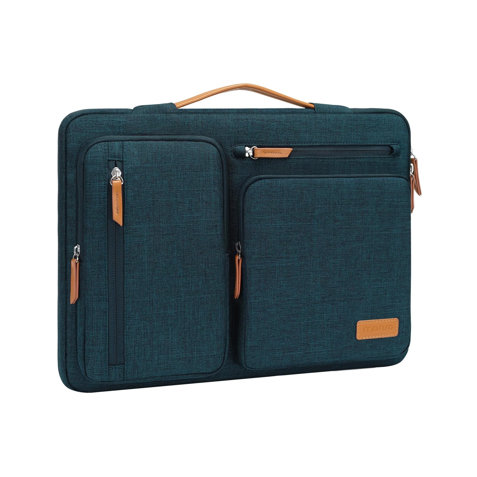 MOSISO 360 Protective Laptop Case 13 inch, 13 inch Laptop Sleeve Compatible with MacBook Air M4 M3 M2 M1 2025-2018/Pro M2 M1 2025-2016, Side Open Carrying Case with 4 Zipper Pockets&Handle, Teal Green
