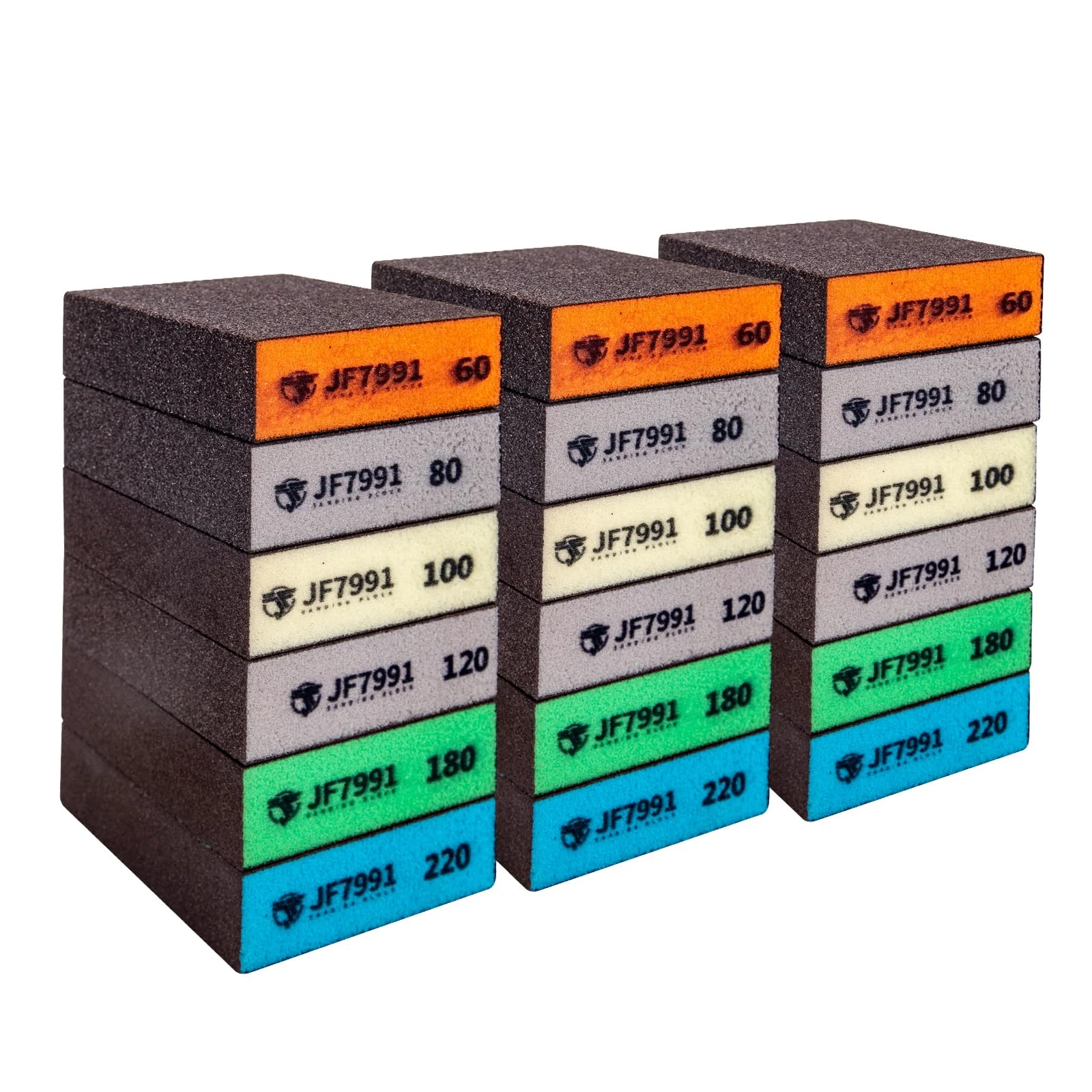 18pcs sanding blocks,sanding sponges,sandpaper block 6 Grits(60-80-100-120-180-220),sanding blocks for wood sandpaper for wood,hand sanding block,sand paper sandpaper for walls,sanding sponge