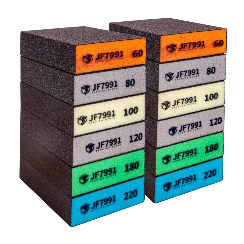 12pcs sanding blocks,sanding sponges,sandpaper block 6 Grits(60-80-100-120-180-220),sanding blocks for wood sandpaper for wood,hand sanding block,sand paper sandpaper for walls,sanding sponge