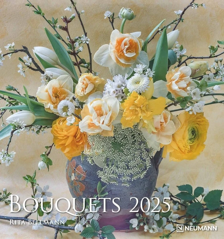 N NEUMANNVERLAGE - Bouquets 2025 Photo Art Calendar, 45 x 48 cm, Wall Calendar with Twelve Charming Flower Bouquets, Lovely Bouquets, Spiral Bound and International Calendar - Image 1
