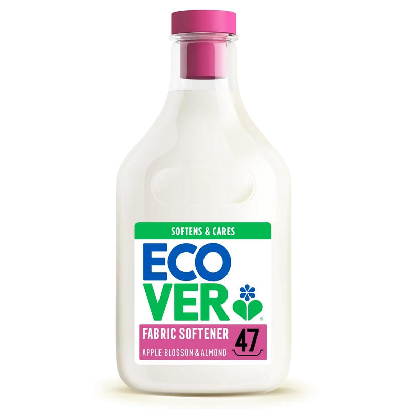 Ecover Fabric Softener, Fabric Conditioner to Soften Your Clothes, Fresh Apple Blossom & Almond Scent 1 x 47 Washes, 1 x 1.43L