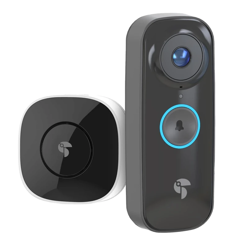 TOUCAN Wireless Video Doorbell Pro with Chime – 2K QHD Home Security Camera with AI Human Motion Detection, 2-Way Audio, XL Rechargeable Battery & Free Cloud Storage, No Subscription Required