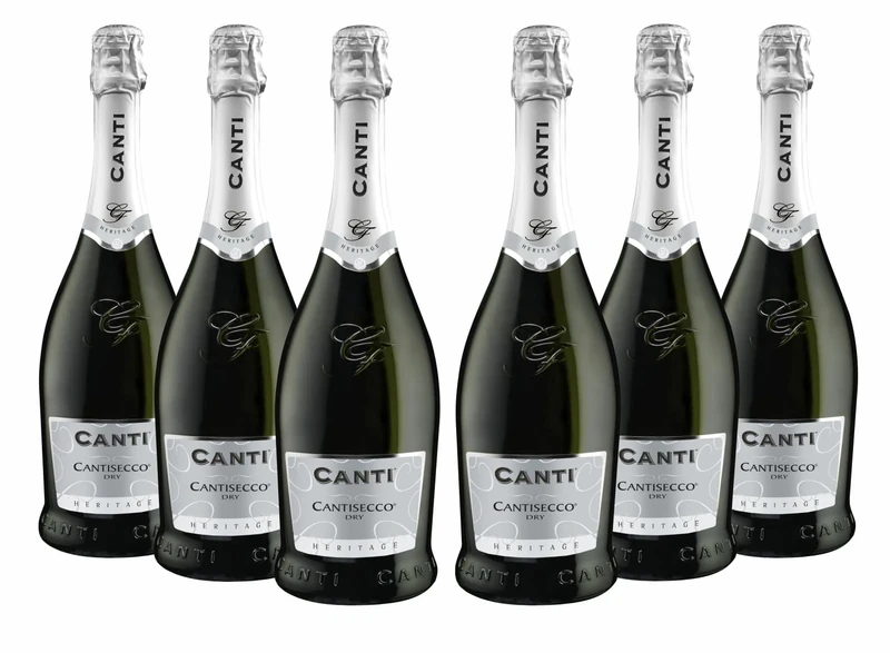 Canti Secco - Cuvèe, White Dry Wine, Italian Glera Grape Variety from Veneto, Fruity and Floral Taste, 6x750 ml