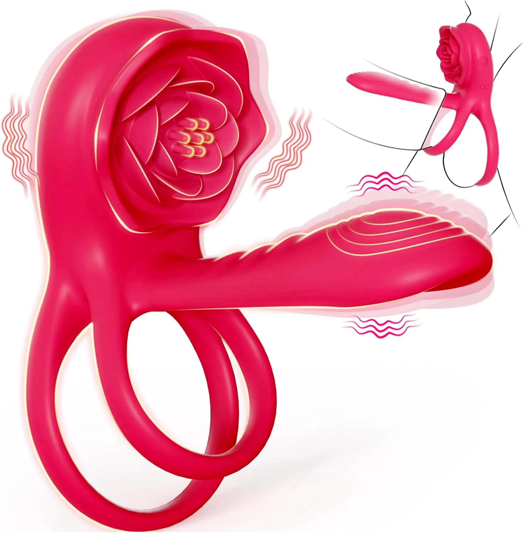 Vibrating Cock Ring Sex Toýs for Man, 3 in1 Penis Ring Sex Toys for Couples with 9 Modes Adult Toys Male Erection and Testicles Prostate Cockring Sex Toys, Adult Toy Sex Toýs for Couples Men Women
