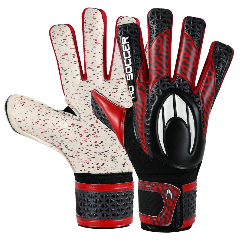 HO Soccer Initial Arena NG Red Goalkeeper Gloves, Unisex Adults, Black/Red, 7