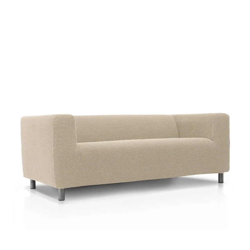 FAVERTI® Super Elastic Sofa Cover Compatible with IKEA KLIPPAN 2-seater Sofa | Model NOVELE | Beige | Jacquard Fabric Quality Protector Cotton Touch
