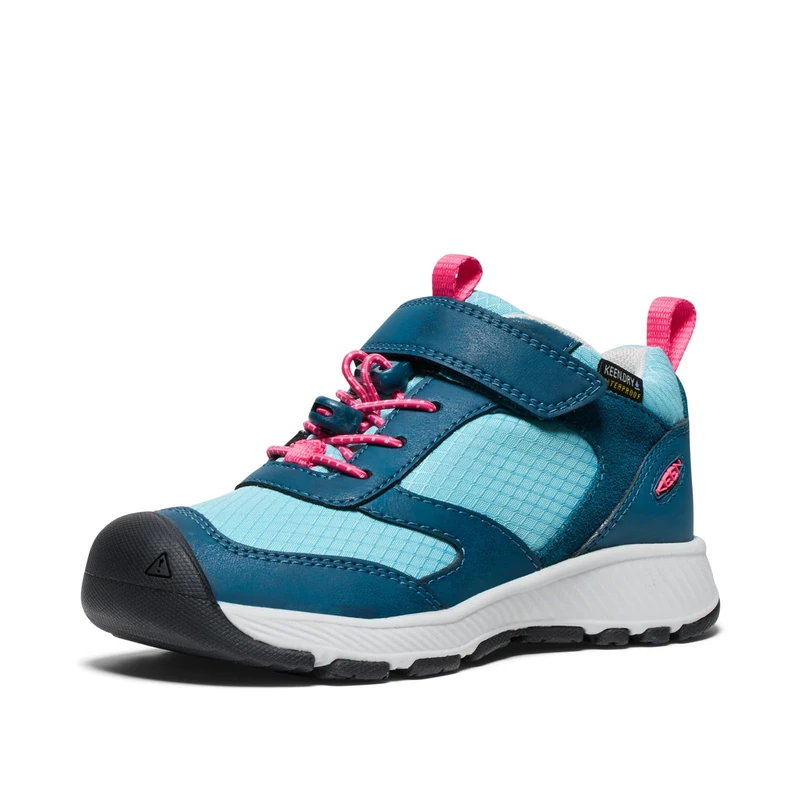 KEEN Unisex-Child Skua Durable Easy On Comfortable Waterproof Sneakers, Reef Waters/Rouge Red, 11