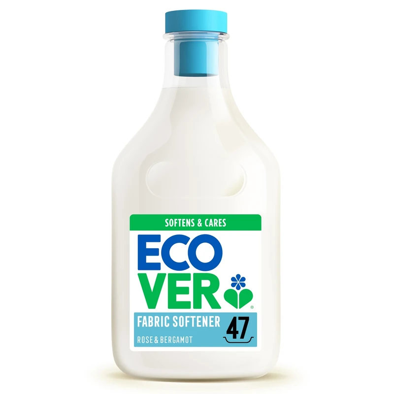 Ecover Fabric Softener, Fabric Conditioner to Soften Your Clothes, Fresh Rose & Bergamot Scent, 1 x 47 Washes, 1 x 1.43L