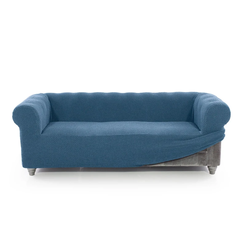 FAVERTI® Chester Sofa Cover 3 Seater from 180 to 230 cm | Model NOVELE | Celeste | Chester Sofa Protector in Quality Jacquard Fabric Cotton Feel