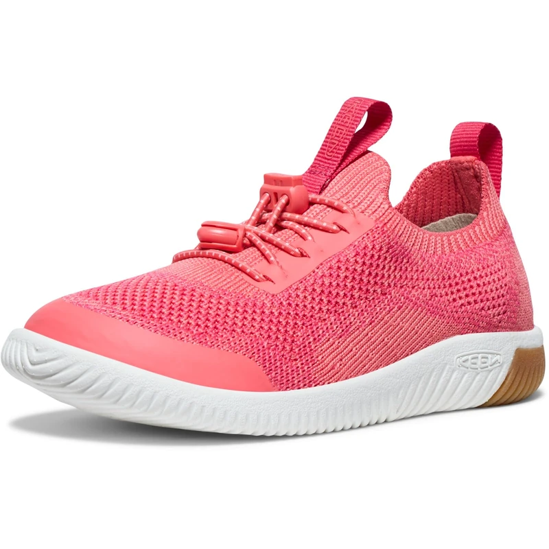 KEEN Unisex-Child KNX Knit Lace Sneakers, Dubarry/Star White, 8