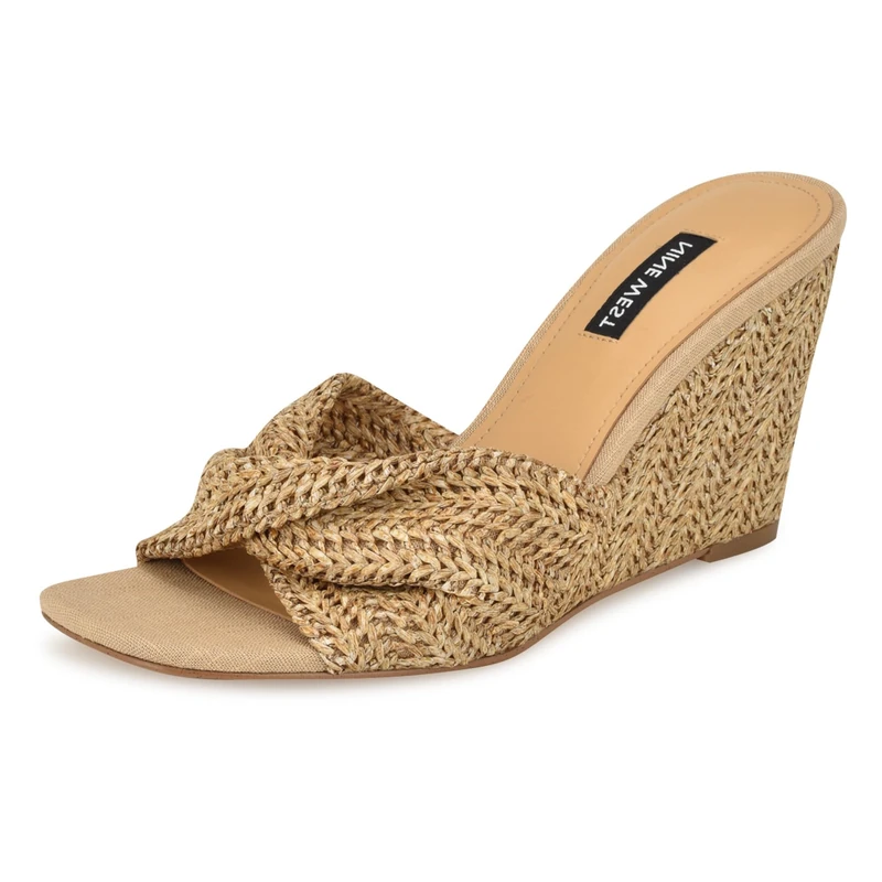 Nine West Women's Nikhil Wedge Sandal, Natural 110, 5.5 UK - Image 1