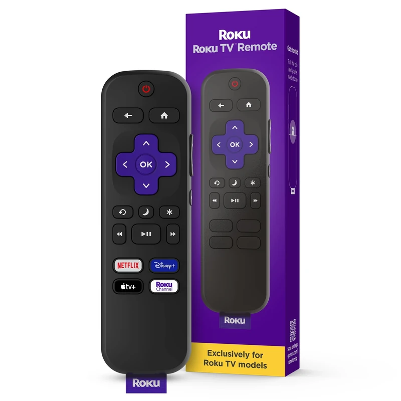 Roku TV Remote Control (Official Manufacturer Product) - Simple Setup, & Pre-Set App Shortcuts - Replacement Remote Compatible with RokuTV Models ONLY (Not Roku Players) - Image 1