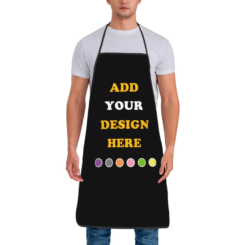 DICUSPEROZTOM Custom Logo Apron with Photo, Personalized Text Kitchen Apron (Unisex, Non-adjustable, Without Pocket)