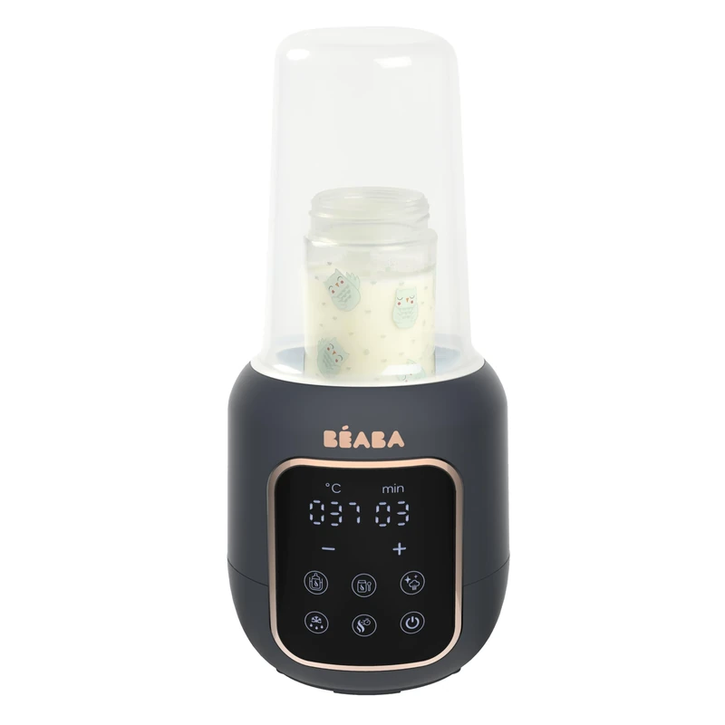 BEABA, 5-in-1 Bottle Warmer/Steriliser,Maternal/Infant Milk Warmer, Multifunction: Water Bath Mode, Defrost Mode, Baby Food Warmer Mode, Fast Warming Mode, Sterilization, Multi Milk, Midnight-UK Plug