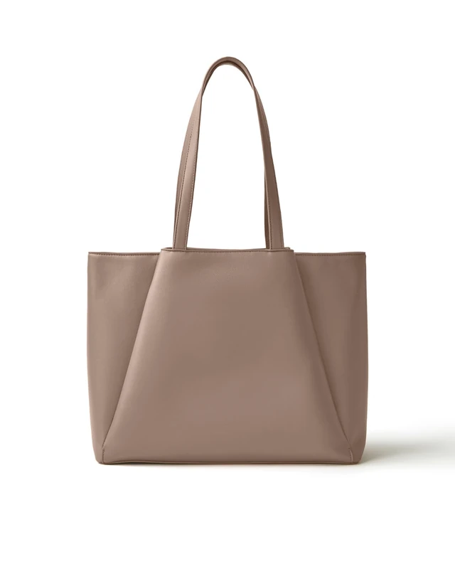 Apryl Laptop Tote Bag for Women 15.6 Inch - Large Work Bags with Zip Compartments - PU Leather Office Purse Computer Briefcase, Nude