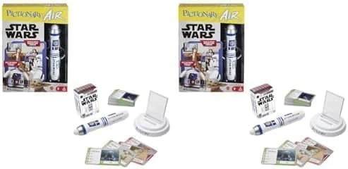 Mattel Games Pictionary Air Star Wars Family Drawing Game for Kids and Adults with R2-D2 Lightpen and Two Levels of Clues, HHM48 (Pack of 2) - Image 1