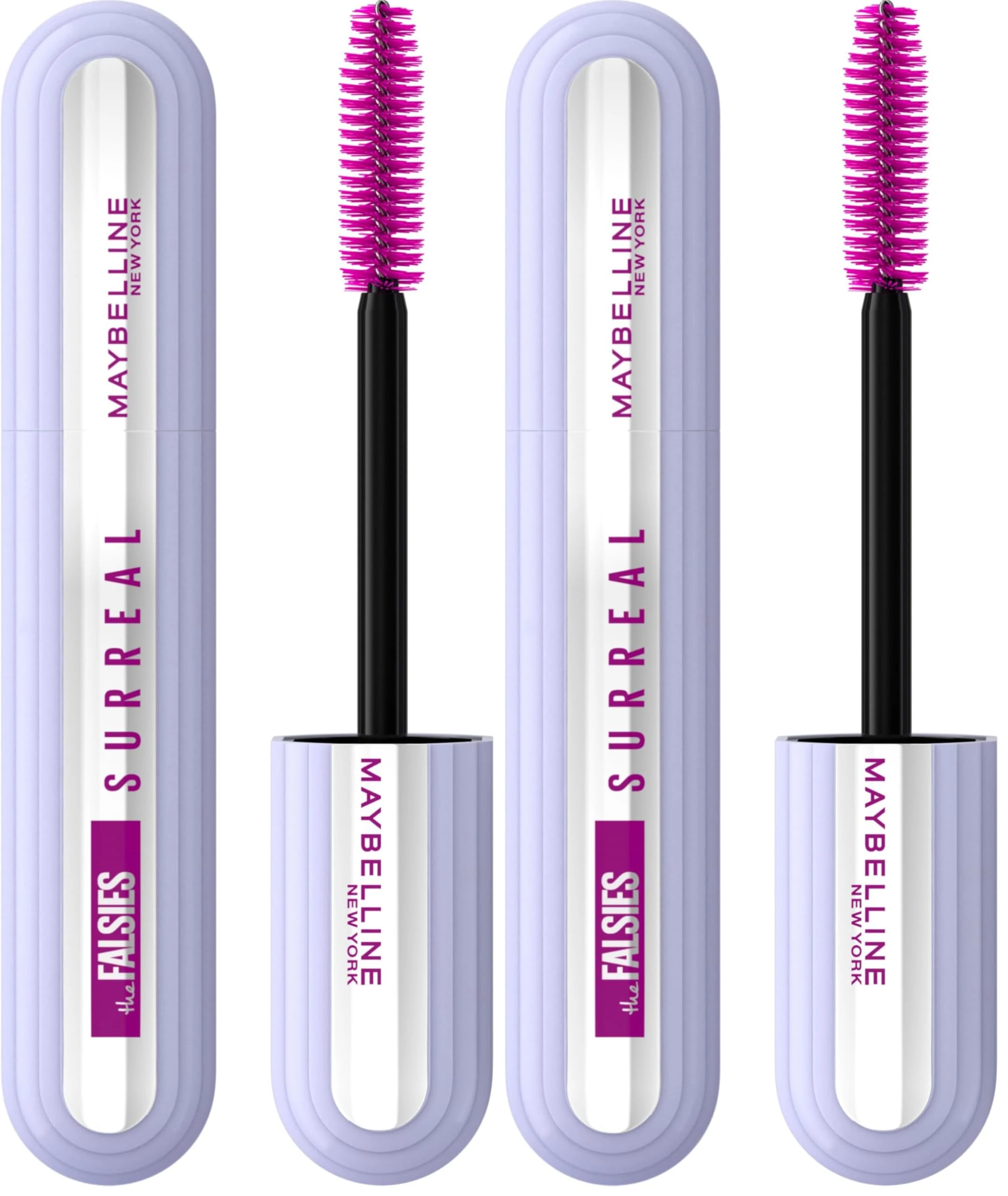 Maybelline Extension Mascara, Salon-Like Extension, Length & Volume, Long-Lasting 24H Buildable Formula, The Falsies Surreal, Black (Pack of 2)