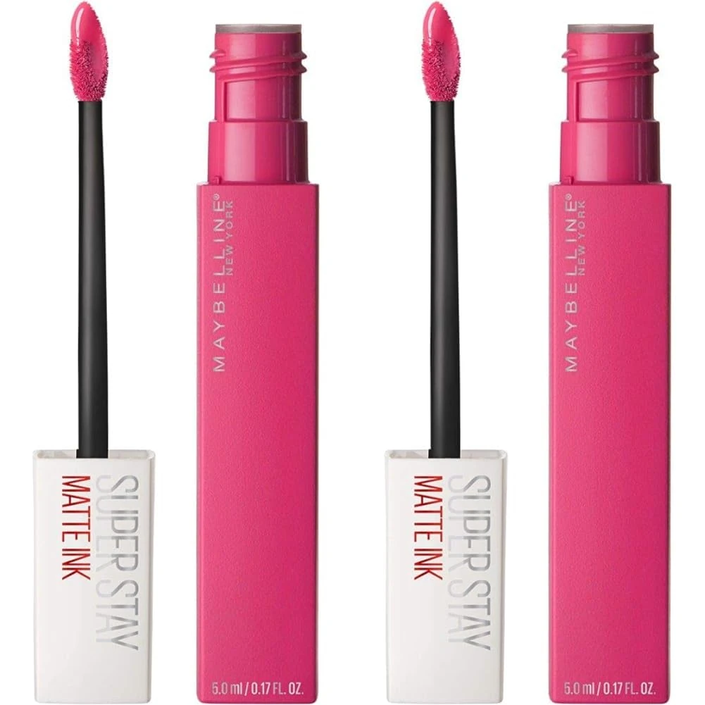Maybelline Superstay Matte Ink Longlasting Liquid, Pink Lipstick, Up To 12 Hour Wear, Non Drying, 30 Romantic (Pack of 2)