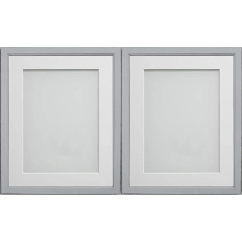 Frame Company Drayton Range Picture Photo Frame with White Mount For Image Size A4, Grey, 14 x 11-Inch (Pack of 2)