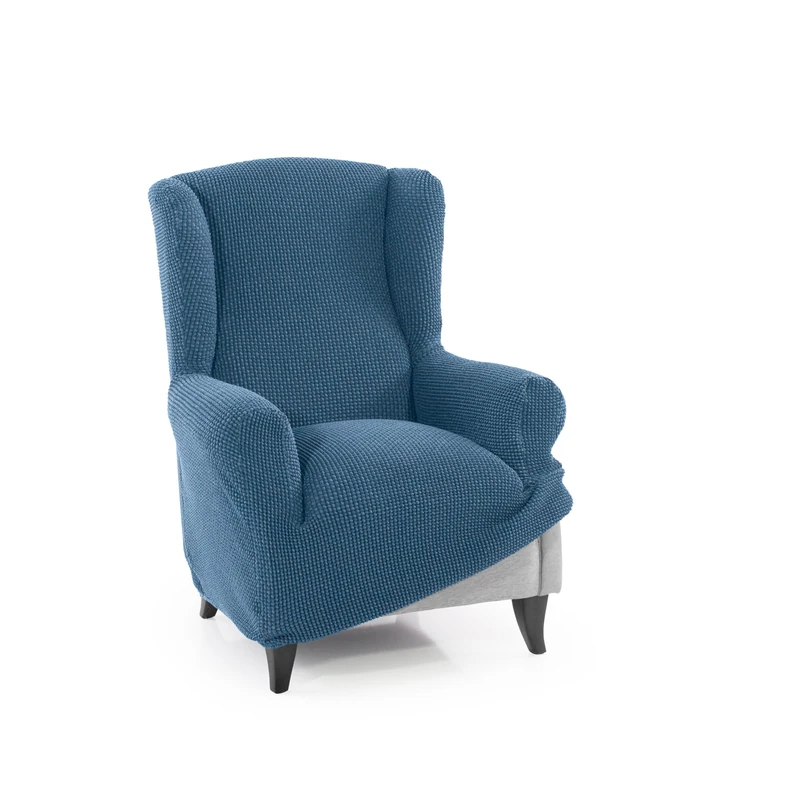 FAVERTI® Super Elastic Armchair Cover 1 Seater 70 to 100 cm | Model NOVELE | Sky Blue | Quality Protector Jacquard Fabric Cotton Feel | Wingback Chair Protector